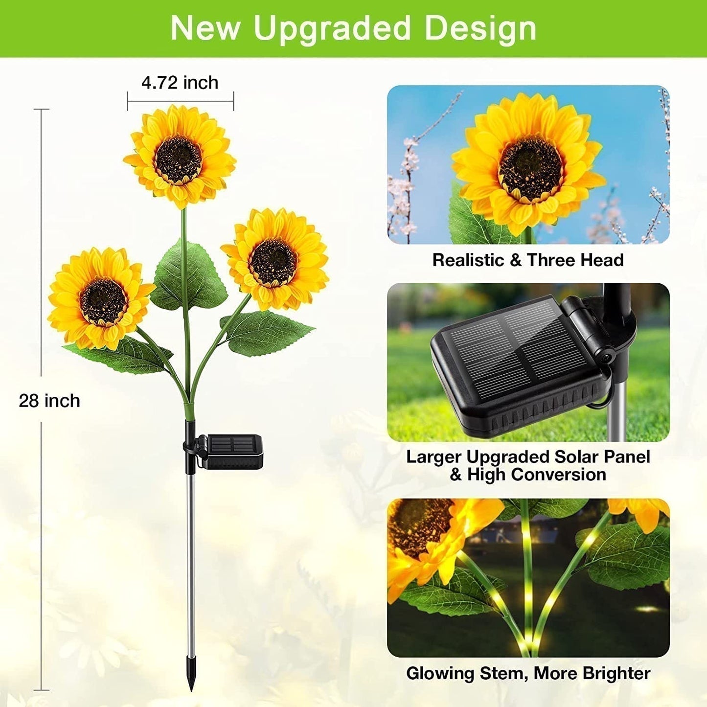 🌻Factory Direct !🌞Solar LED Sunflower Garden Lights-29.6inch/74cm