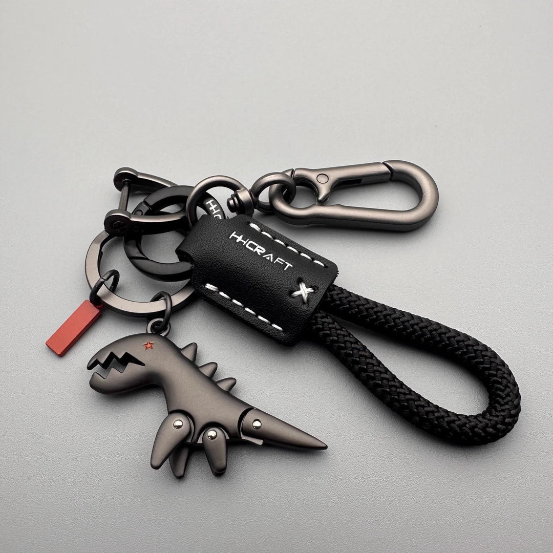 🎅Christmas Sale🎄50K+ SOLD! 🎁✨Aluminum Alloy Dinosaur Charm Paired with a Hand-woven Bracelet