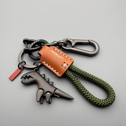 🎅Christmas Sale🎄50K+ SOLD! 🎁✨Aluminum Alloy Dinosaur Charm Paired with a Hand-woven Bracelet