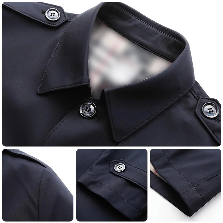 ⏳Limited-time 50% off⏰Mid-length Business Style Trench Coat🧥