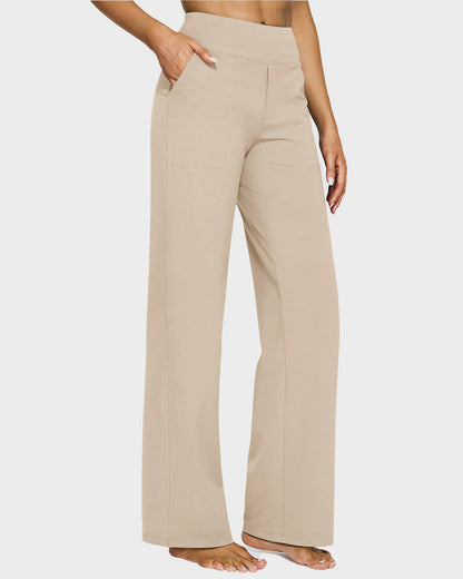 G4Free Loose High-Waist Business Casual Pants Yoga Pants Women Wide Leg Pants with Pockets Comfortable Athletic Sweatpants