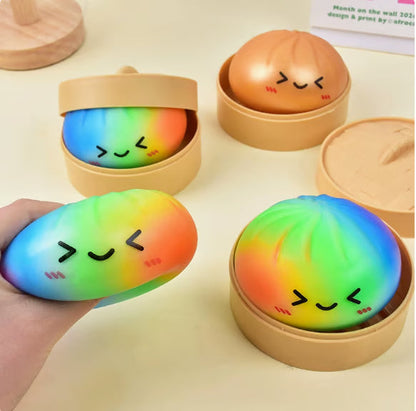 Cute Dumpling Squeeze Toy with Steamer